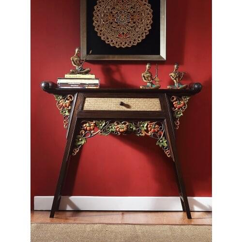 Solid Wood Altar Altar Altar Buddha Hall Buddha Table a Long Narrow Table Incense Burner Table Household Southeast Asian