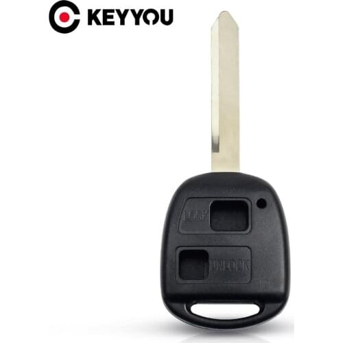 KEYYOU Fob Case Shell For Toyota Camry Rav4 Corolla Prado Yaris Tarago Cruiser Land Replacement 2BT TOY47 Remote Car Key