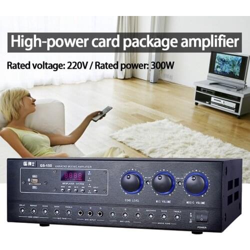 KYYSLB 150W*2 8 Ohm High-power Card Package Amplifier Karaoke Professional KTV Home K Song Heavy Bass HIFI Bluetooth Audio