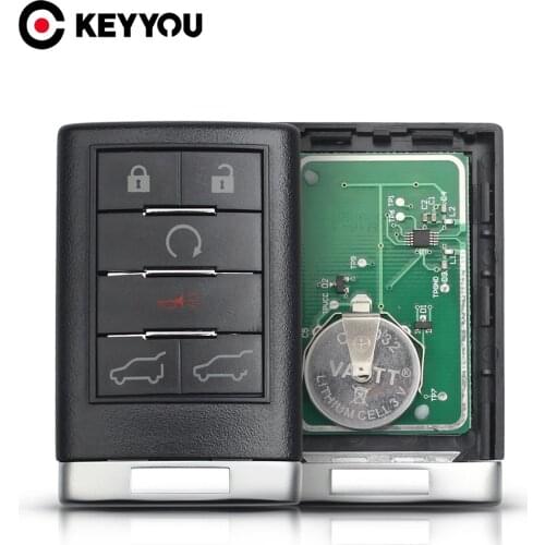KEYYOU 5x For Cadillac OUC6000066 315MHZ Remote Car key 6Buttons For Cadillac Escalade 2007 2008 2009 2010 2011 2012 2013 2014