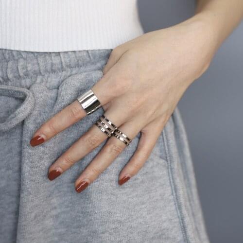 3Pcs Punk Gold Rings Female Stack Plain Band Set of Rings Finger Couple Rings Set for Women Rock Jewelry Wholesale Are Fancy