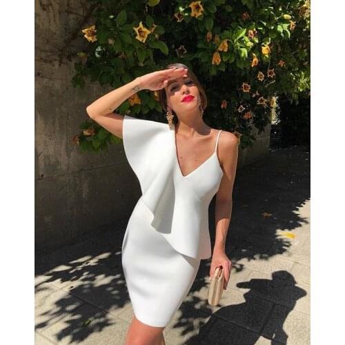LUO XIAO HEI STORE 2021 New Spring Korean Style Party Dresses Length Haute Couture Bandage Dress