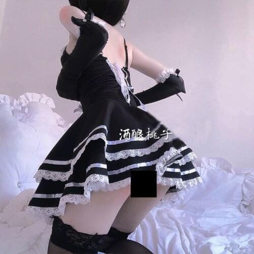 Cute Apron Cos Japanese Maid Wears Uniform Sexy Lingerie Erotic Cosplay Servant Lolita Hot Costume Babydoll Dress Haloween