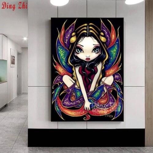 Cartoon Girl,Big Eyes,Fairy 5D Diamond Painting Full Square/Round DIY Diamond Embroidery Mosaic Child Handmade Gift Home Decor