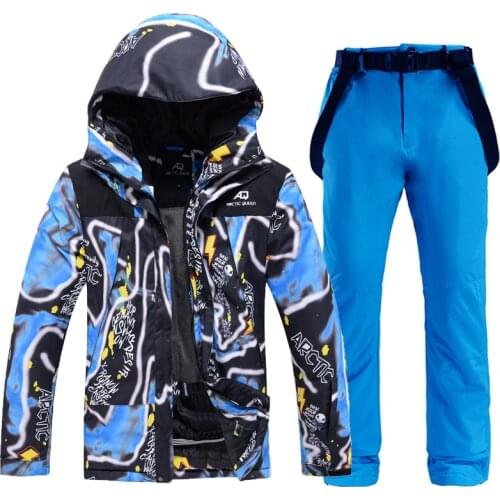 Men Ski Suit Ski Jacket+Pants Mens Winter Breathable Warm Sports Waterproof Windproof Skiing and Snowboarding Suits Ski Set