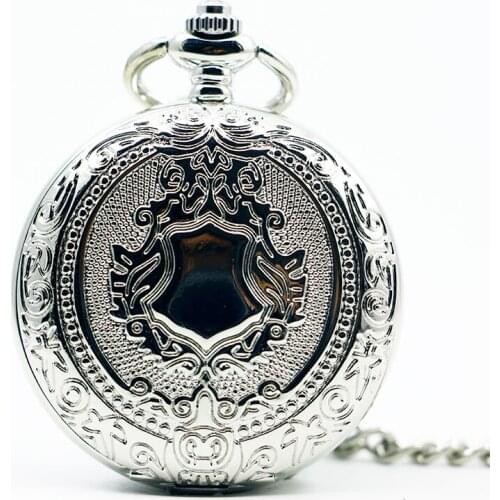 Silver Shield Full Hunter Men Pocket Watch Steampunk Skeleton Cool Mechanical Hand Winding Fashion Wild Accessories Table