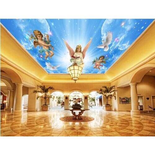 3d ceiling murals wallpaper custom photo non-woven room 3d wall murals wallpaper for walls 3 d saint angel decoration painting
