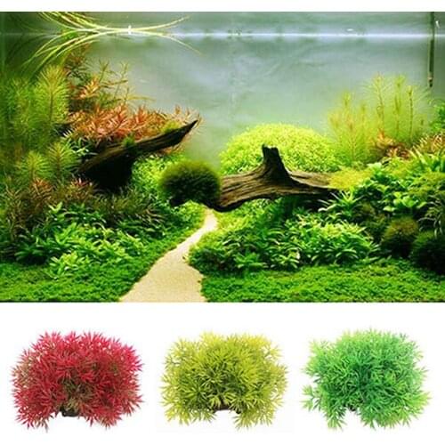 Plastic Artificial Water Green Grass Plant Lifelike Grass Aquarium Fish Tank Ornament Decor