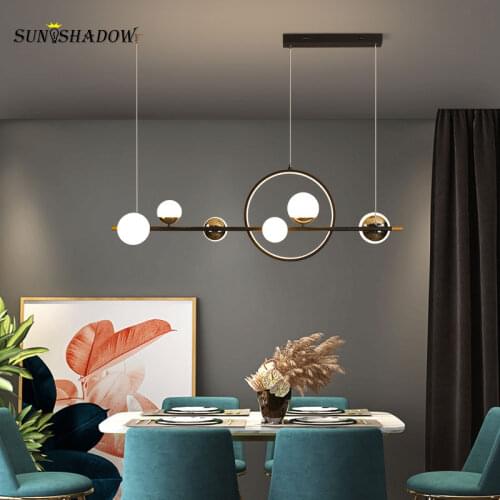Nordic Modern Led Pendant Light Hanging Lighting Black Color Chandelier Pendant Lamp for Dining room Kitchen Living room Lustres