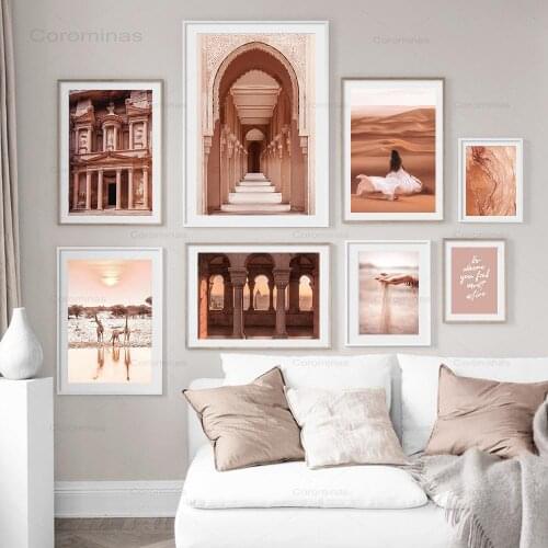 Budapest Architecture Door Poster Quotes Alhambra Hassan Mosque Canvas Print Wall Art Picture Painting Modern Home Decoration