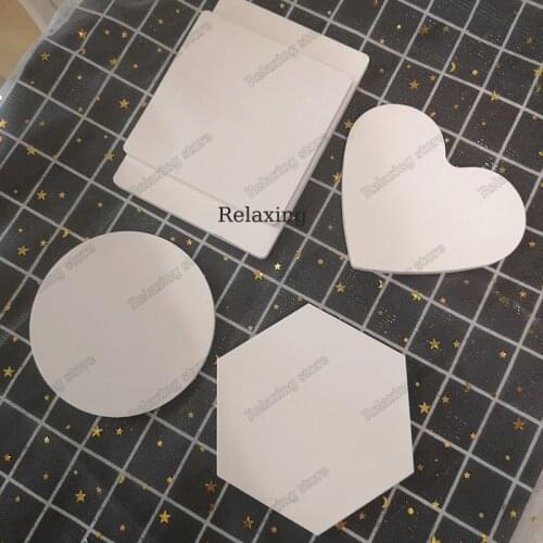 Big Size Concrete Base Tray Silicone Mold Geometric Round Heart Candlestick Candle Holder Molds Gypsum Plaster Mould