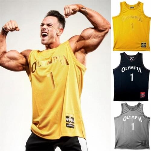 Sports vest Muscle mens summer new fitness bodybuilding mesh quick-drying vest basketball training suit running sports shirt