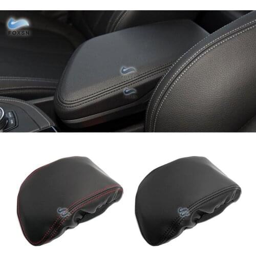 Only LHD version For BMW X1 F48 2016 2017 2018 2019 Microfiber Leather Car Center Control Armrest Box Protective Cover Trim