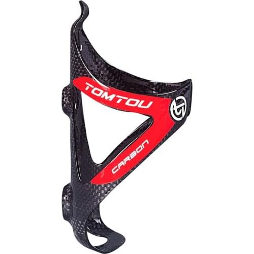 TOMTOU Full 3K Carbon Water Bottle Cages Red Bicycle Water Bottle Holder Cage Super Light Applicable Mountain Bike Road Bike