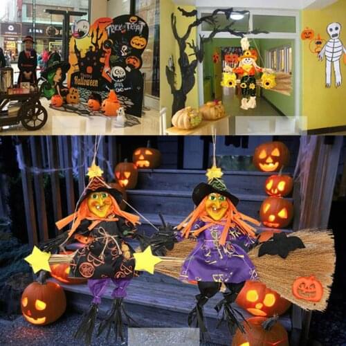 Halloween Decoration Hanging Horror Witch Doll Pendant Ornament for Party Garden 11UA
