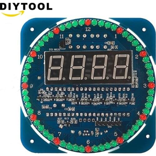 DS1302 Rotating LED Display Alarm Electronic Clock Module LED Temperature Display timer module