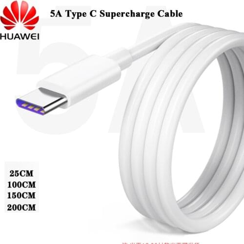 5A USB Type C Cable Original Huawei Super Charging Data Line For P30 Pro P20 Lite Mate 20 10 Nova 7 8 8se 3i Honor V10 V20 V9 9X