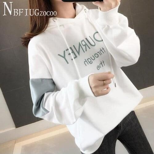 2020 Spring Loose Hooded Women Sweatshirt Korean Easy To Match Female Sweatshirts