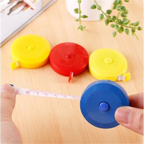 1 pcs Creative portable 1.5m retractable ruler centimeter/inch tape measure mini ruler Colorful cute design for travel camping