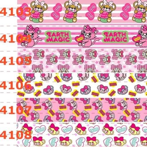 10yards - different size -Cartoon dog grosgrain ribbon - Cartoon puppy ,love ,pink printed ribbon