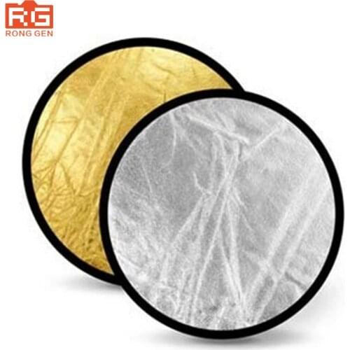 110cm 2 in 1 Round Disc Diffuser Photographic Studio Reflector Gold and Silver Color Diffuser For Outdoor Studio