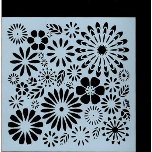 13*13 Chrysanthemum Layering Painting template Stencils graffiti hand hollowed out photo album graphic spray painting tool