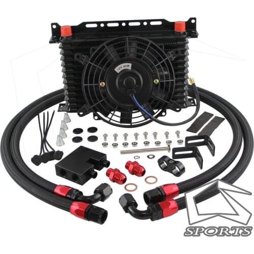 13 Row AN10 Oil Cooler Kit Fit For BMW 3 Series N54 Engine 135 135i E82+Electric Fan