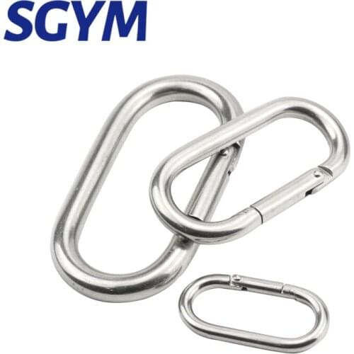 2pcs OVAL SHAPE 304/316 Stainless Steel Spring Snap Hook Carabiner Quick Link Lock Ring Hook 5/6/8/10mm
