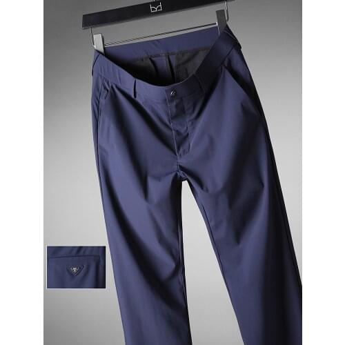 2021 Summer Business Casual Super elastic ice smooth ironing casual trousers for men slim commuter casual trousers straight leg