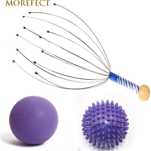 3PCS Anti-stress Scores Octopus Head Skin Care Neck Relief Stress Relaxing Claw Massage Skin Care Massager Massager ball