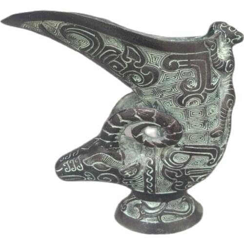 Antique bronze ware twelve zodiac sheep cup bronze ware ornament pure copper sheep wine cup collection