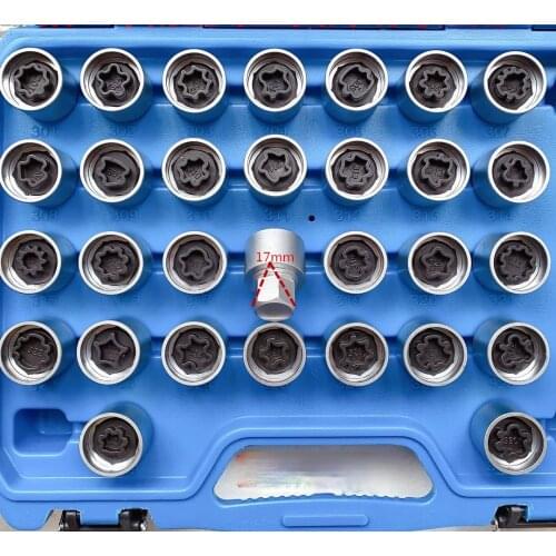 AZGIANT 1PCS Car Tire Anti-theft Screw Sleeve Removal Disassembly Tool Key For Mercedes Benz All G R M A E S Series Repair Tools