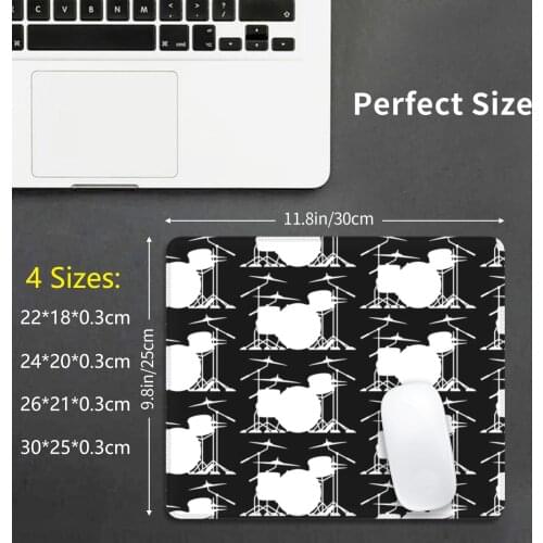 Drum Set Silhouette Illustration Mouse Pad DIY Print Drums Drummer Drummer Drumming Drum Music