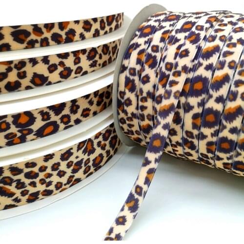 Leopard Print Velvet Ribbon Wedding Party Decoration Handmade Ribbon Gift Wrapping Hair Bows DIY Christmas Ribbon, 3 yards/lot