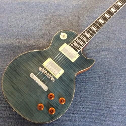 Free delivery, high quality electric guitar, tiger Flame Maple top, Grey electric guitar rosewood fingerboard