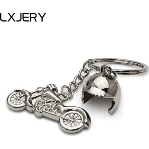 LXJERY Motorcycle Keychains Motorcycle Helmet Women Bag Pendant Keyrings Men Kids Toy Key Holder Gift