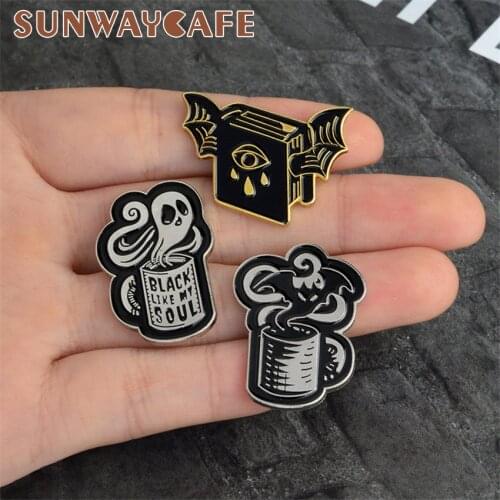 Barista Brooch Retro Coffee Devil Coffee Maker Cup Commemorative Badge Birthday Gift Metal Demon Broochs Accessories