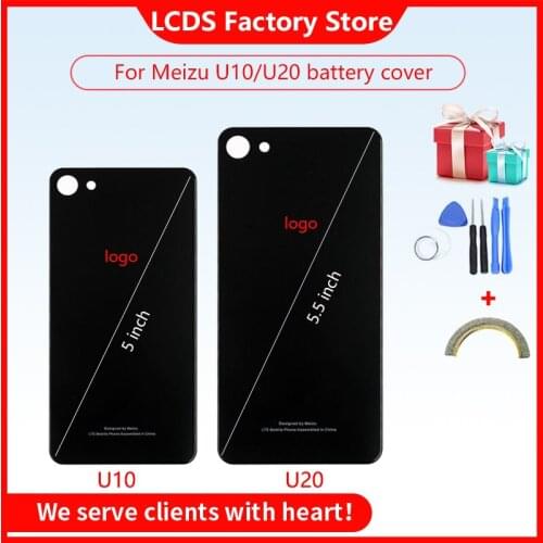 AAA Quality 3D Glass Back Housing For MEIZU U10 U20 Back Cover Case Battery Rear Door With Adhesive Sticker Replacement Parts