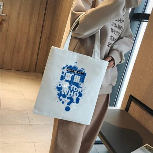 Doctor Who Dr. Who Daleks Exterminate To Victory Sitcoms printing Bag Women Bag Large-capacity Canvas College Harajuku Female