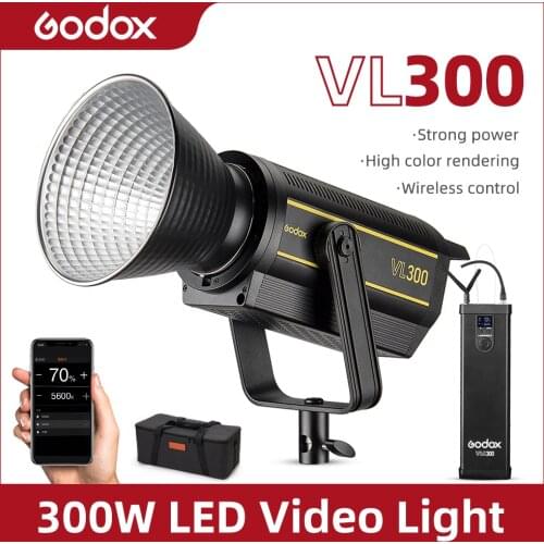 In Stock Godox VL300 VL-300 300W 5600K White Version LED Video Light Continuous Output Bowens Mount Studio Light APP Support