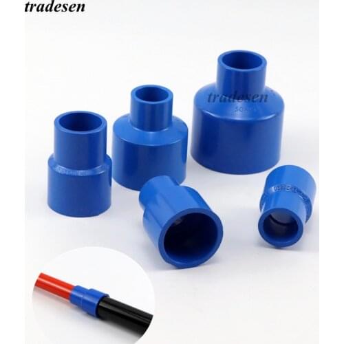 1pcs/lot PVC Tradesen 20-50mm Blue Tube Fitting Reducing Straight Connectors Garden Water Pipe Connector UPVC Pipe Adapter