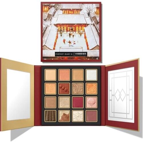PERFECT DIARY Peach Gold Quadrangle Plate 16 Colors Eye Shadow Plate New Matte