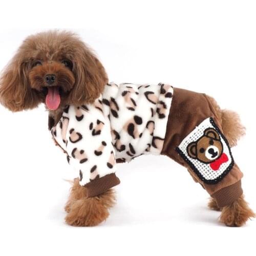 Cute Cartoon Dog Clothes Winter Dog Jumpsuit Pet Coat Jacket Outfit Yorkie Yorkshire Poodle Pomeranian Schnauzer Dog Clothing