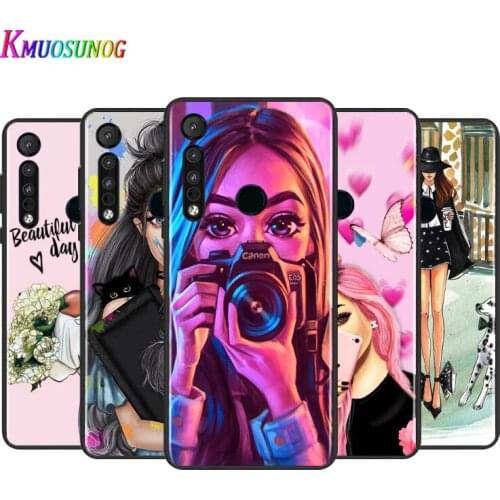 Fashion Female Girl For Motorola G9 G8 G Stylus Power One Fusion Hyper Edge E7 E6 5G Plus Play Lite Silicone Phone Case