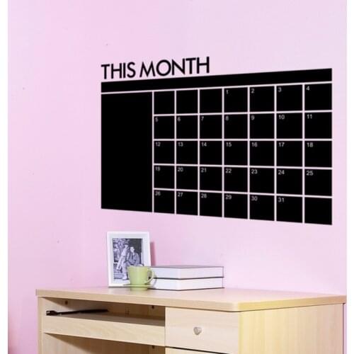 Monthly Chalkboard Wall Sticker,Blackboard Removable Vinyl Wall Sticker Chalkboard Calendar Decal Planner Mural #0
