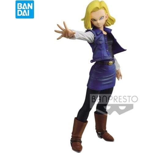 In stock original banpresto MATCH MAKERS anime Dragon Ball Z action figure Android 18 competitor 18cm PVC model toys for boys