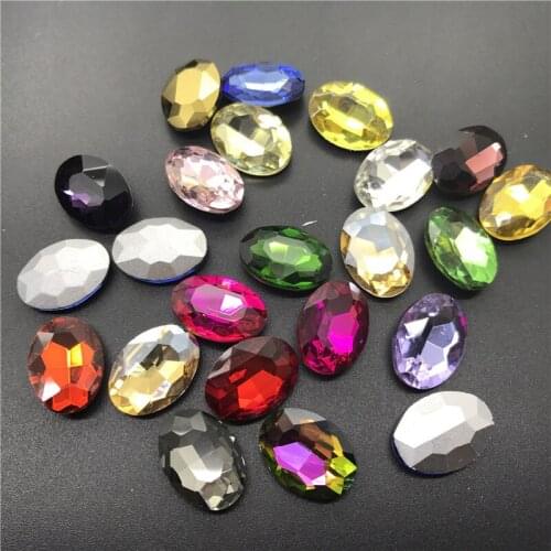 Topstone Oval Crystal Rhinestone 6x8,8x10,10x14,13x18mm Pointback Glass Fancy Stones for DIY Garment Dress Making