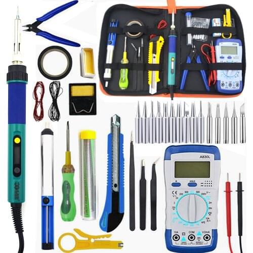 CXG936d 60W Temperature Electric Soldering Iron Kit Soldering Iron kit With Multimeter Desoldeirng Pump Welding Tool 110v 220v