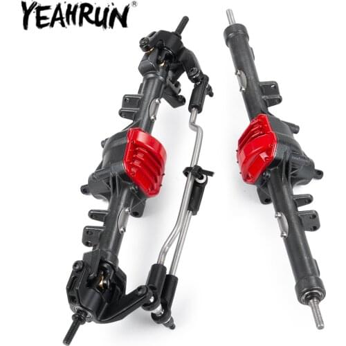 YEAHRUN RC Car Front and Rear Axle Metal Straight Complete Axles for 1/10 RC Rock Crawler Axial SCX10 II 90046 90047 90059 90060
