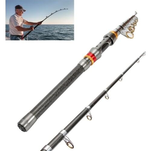 Portable Telescopic Fishing Rod Durable Telescopic Fishing Rod Carbon Fiber Rotating Rod Sea Fishing Tackle Latest Model